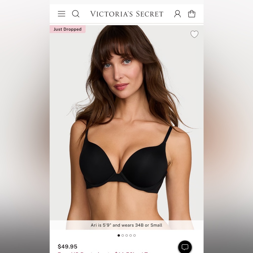 NWT Victoria's Secret 34B Underwired Bombshell Push-Up T-Shirt Bra